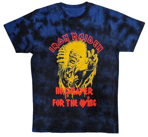 Rock Off officially licensed products Iron Maiden No Prayer for The Dying Dye Wash T Shirt L Navy