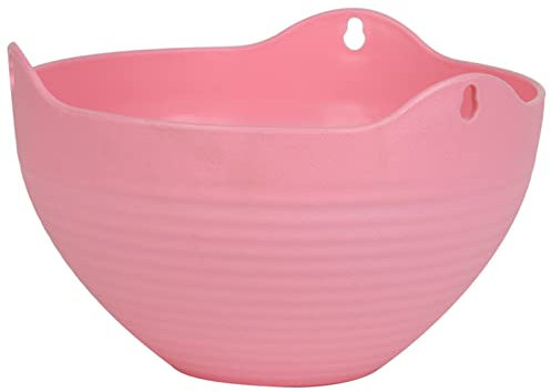 Blumenampel zum Aufhängen, hängender Blumentopf, Kunststoffharz, grüner Topf, hängender Topf, hängende Kette, wasserdichtes Netz Pflanzkübel Groß Außen Rund (Pink, One Size)