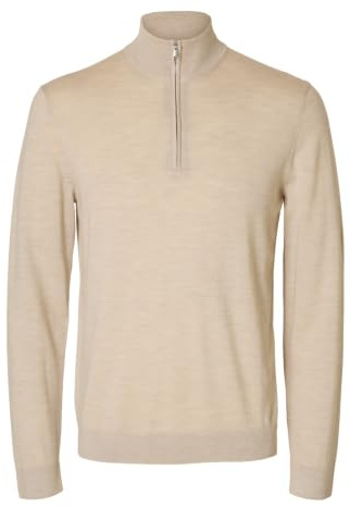 Selected Femme Herren Slhtray Ls Knit Merino Half Zip Noos Slhtray Ls Knit Merino Half Zip Noos (1er Pack)