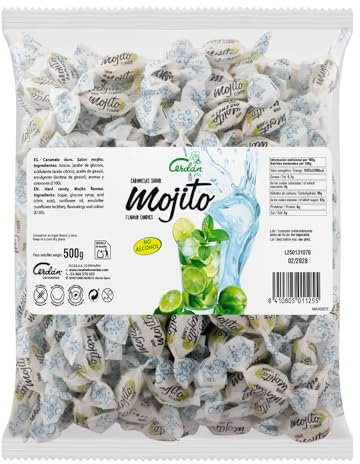 Caramelos Cerdán - Yokolín Caramelo Sabor Mojito | Bolsa de 150 Uds Aprox. - 500 grs | Caramelo Duro Sin Gluten ni Alérgenos | Ideal para Fiestas, Eventos y Cumpleaños