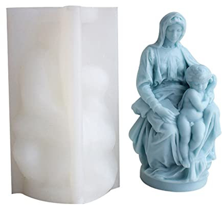 Molde de silicona 3D de Virgen-María con el bebé Jesús, estatua de niño, suministros de arte católico