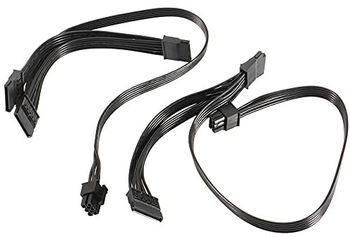 Qerwsdty 2 cables de alimentación SATA de 6 a 3 unidades SATA para Supernova 650 750 850 1000 1600 2000 G2 G3 P2 T2 GS