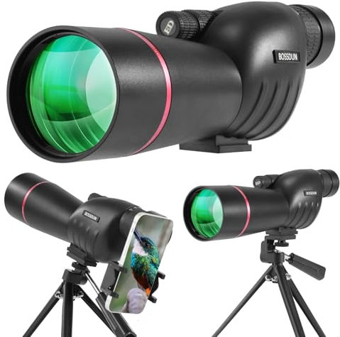 Spektiv - Ultra HD 25-75X60 Teleskop, Dual Focusing HD, wasserdichtes Spektiv FMC Objektiv-BAK4 Prisma mit Tragetasche Stativ für Zielschießen Jagd Vogelbeobachtung Wildlife Scenery