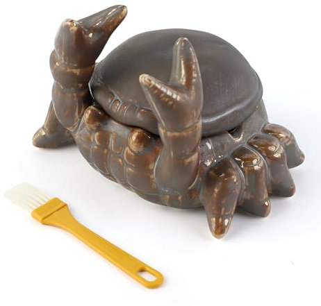 Geoyien Aschenbecher für Draussen, Aschenbecher mit Deckel, Mit Reinigungsbürste, Lustig, Winddicht, Geruchsdicht, Waschbar, für Wohnzimmer Büros Gärten Balkone (Braun)