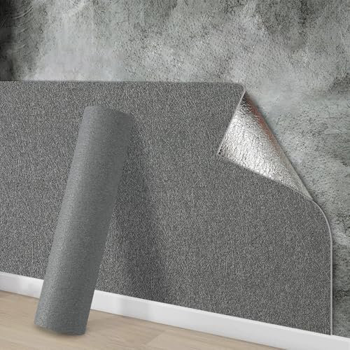 Anttyscar 3mm Dark Grey Thicken Thermal Insulation Wallpaper Room Cold-Proof Wall Sticker Self-Adhesive Wall Panels, Peel and Stick Wallpaper, Waterproof PE Foam for Living Room, and Kids Bedroom New