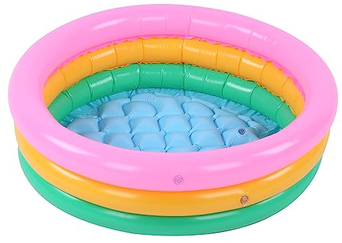 TUOYDJA Planschbecken für Kinder,Planschbecken Aufblasbares Planschbecken und Schwimmbecken for Kinder, leuchtende Farben, Bällebad, runde Form, Schwimmbecken(S)