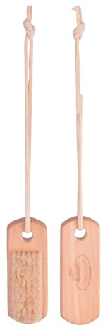 Nagelbürste aus Schimaholz mit Schweineborsten - mit Baumwollkordel zum Aufhängen, 4 x 11 x 2,7 cm, Naturbürste zur Reinigung der Hände nach Gartenarbeit oder Heimwerken, robust & handlich
