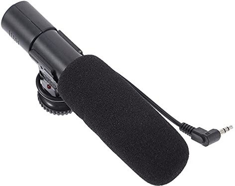 Tofficu Schwarzes Kameramikrofon Dc3v mit 3,5-mm Anschluss aus ABC | Interview und Aufnahme, Signal-störabstand 76 Db, Frequenzbereich 30-15000 Hz