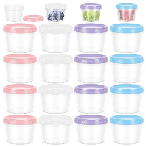 Starvortex 16 Pezzi Contenitori Ermetici per Alimenti Piccoli, 450ML Riutilizzabili Contenitori per Freezer, Piccole Vaschette con Coperchi per Yogurt Pranzo, Sicura per Microonde e Congelatore