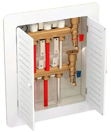 Heizung Verkleidung für Zuhause, Heizkörperverkleidung für Alte Heizkörper mit 2 Türen, PVC-Plattenmaterial, Hohlgitter, Schildrohre(60 * 60cm/24 * 24in)