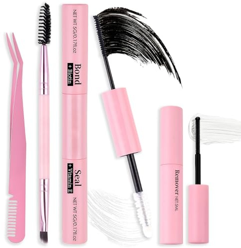 Lash Bond and Seal Kit 4pcs, Waterproof Strong Hold Cluster Lash Glue & Remover, Individual eyelashs Glue For Sensitive Eyes, Smudge & Flake-Free, Creates Long-Lasting Glam or Natural Look