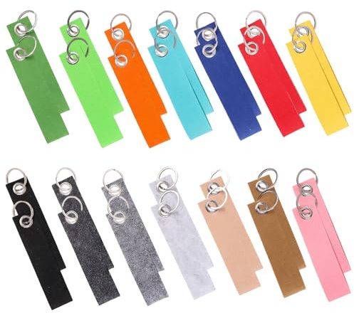 Schlüsselanhänger Filz, 28 Pcs Schlüsselanhänger Filz Rohling, Bunte Blanko FilzSchlüsselanhängers Mit Edelstahl-Ring Für DIY Handwerk, für Schultaschen Schlüssel Beschriftung Basteln Auto Dekoration