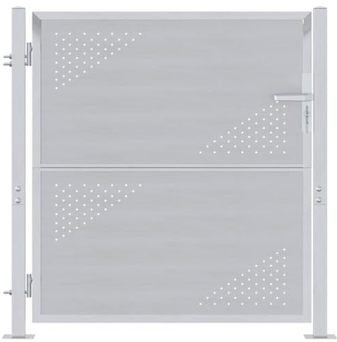 vidaXL Gartentor mit Schloss Silber 85 x 97 cm Edelstahl
