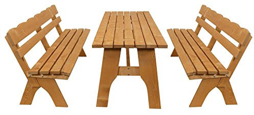 Gartengarnitur FREITAL 3 TLG, 200 cm, Kiefer massiv
