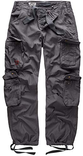 Surplus Raw Vintage Airborne Herren Cargo Hose, anthrazit, XXL