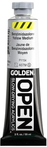 GOLDEN OPEN Slow-Drying Acrylics, Benzimidazolone Yellow Medium, 2 fl. oz.