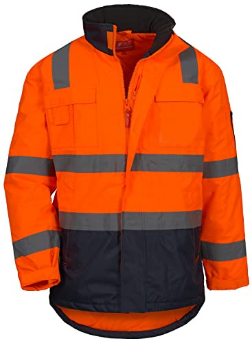 NITRAS Motion Tex Viz 7144 Chaqueta de advertencia - parka de exterior en color de advertencia para el trabajo - naranja neón - L