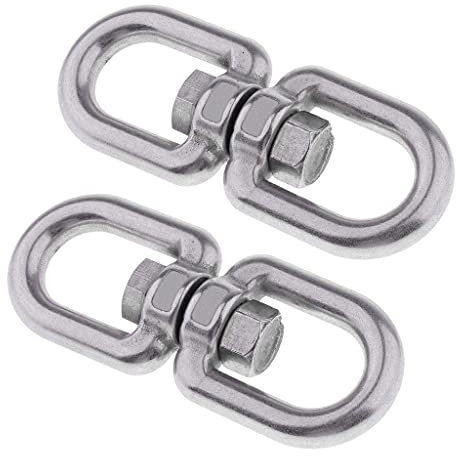 Baoblaze 2X Kugelgelagerter Wirbel Haken Spinner für Pflanze Haken für Hängesessel Vogelhäuschen Pflanzentopf Schwenkhaken, M5