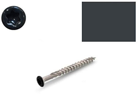 Vis terrasse 5x50 mm Inox C1 Gris anthracite RAL 7016 par 100