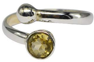 Ring aus 925er Sterlingsilber mit Citrin-Edelstein, größenverstellbar