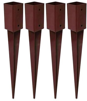 Garden Mile 4 Pack Heavy Duty Metal Fence Post spikes Rust resistant Metal Post Holders 75mm x 75mm Fence spikes Long Lasting Garden Fencing Support Brackets