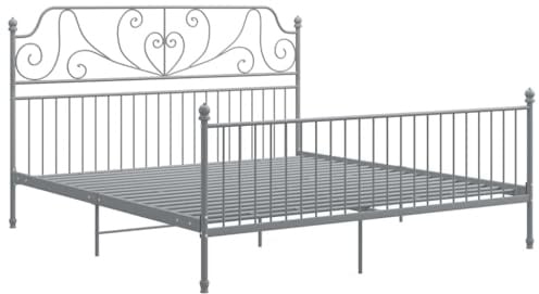 vidaXL Bettgestell Grau Metall 200x200 cm