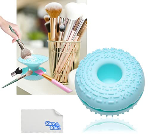 Kare & Kind 1X Makeup Brush Cleaner - Multifunctional Silicone Cosmetic Brush Holder - Handy Storage and Cleaner for All Types Make up Brushes