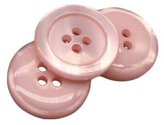 50 Perlmuttknöpfe - 5 Größen und 11 Farben zur Auswahl - Hergestellt und versandt aus Spanien (Rosa, 20 mm)
