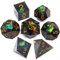 Haxtec DND Würfel Set Schwarz Sharp Edge Harz Würfel mit Würfel Fall Iridence D&D Würfel für RPG Dungeons und Drachen DND Geschenk-Black Galaxy