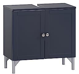 Schildmeyer Jesper Meuble sous-lavabo, Matériau dérivé du Bois, 60,2 x 32 x 58,5 cm, Bleu Nuit