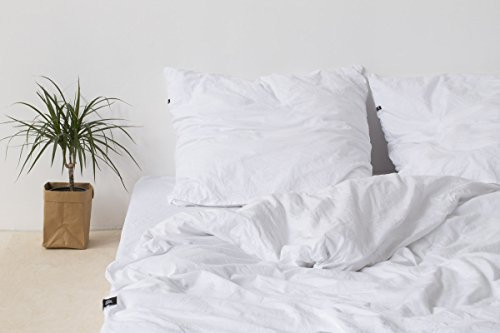 HOP DESIGN Bettwäsche 135x200 Baumwolle Bettwäsche-Sets, Bettbezug 135x200 Weiß - Bettbezüge Sommerbettwäsche, Duvet Cover mit 1 Kissen Bezug 100% Baumwolle Ideal für Allergiker