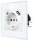 CNBINGO USB Einzelsteckdose mit Krallen - Glas Schuko Steckdose Unterputz mit USB Anschluss - 1× (Typ-C und USB-A Max.2,1 Amp) - Einfach Weiß Wandsteckdose mit Kindersicherung - JFGMAC