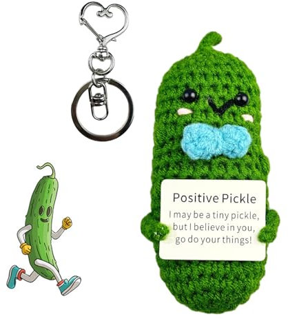 dancepandas Pocket Hug Positive Potato, Emotional Support Pickle Positive Geschenke Mini-Plüsch Figuren Lustige Positive Gurke für Kollegen Freundin Freund