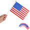 Runesol Pack de 12 Banderas Miniatura USA, 14cm x 21cm, Bandera de Mano Internacional, Americana, Bandera en un Palo, Decoración de Banderas, Deportes, Eventos, Celebraciones