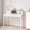 PIXZSSI Escritorio con cajón, color blanco, madera de pino maciza, 110 x 50 x 93 cm, mesa de oficina con cajones, mesa de escritorio, mesa de ordenador, mesa para el hogar, oficina, armario,