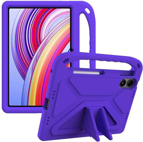 YRH para Redmi Pad Pro funda de 12.1 pulgadas 2024, con soporte de agarre resistente a los golpes, funda infantil para tableta Xiaomi Redmi Pad Pro (púrpura)