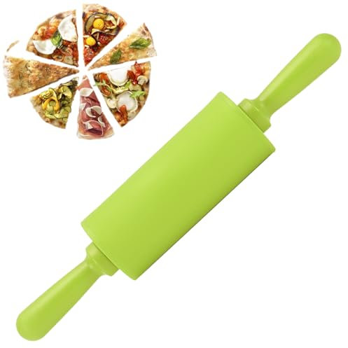 Rolling Pin,Rolling Pins for Baking,Marble Rolling Pin Silicone Rolling Pin for Dough Fondant Cookie Pastry Tapered Dumpling Baking Supplies Kitchen Accessories, Pink, 15inch (Green)