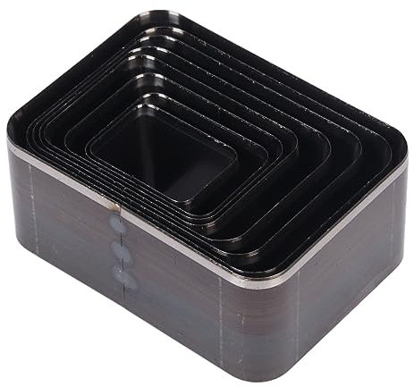 8 Stück Leder Stanzformen Cutter Set 20-50mm 8 Größen Einloch Hohlstanzer Set Rechteckige Stanzform Stanzwerkzeug Set for DIY Handgefertigtes Gürtelstanzmesser