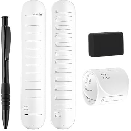 EIHI 2pcs wiederverwendbares Silikon-Memo-Armband, to-Do-Liste, Slap-Armbänder+1 schwarzer Stift + 1 Radiergummi