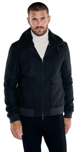 emilio adani Herren Herren Blouson-Jacke Slim fit, Schwarz, 37574, Schwarz in Größe 58