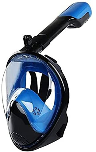 HTDVIG Maschera da Snorkeling Integrale, Maschera da Snorkeling Subacquea in Silicone Completa, Maschera da Sub a Bocca Piatta di Tipo Asciutto, Adatta per Adulti e Bambini