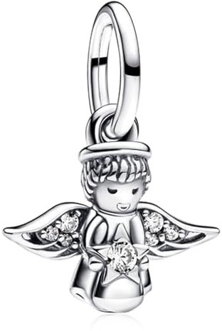 YUMINN Angel Charms 925 Plata de Ley para Pulseras y Collares Colgante Cuentas Día de San Valentín Día de la Madre Joyería Regalos para Mujeres