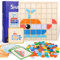 Holzpuzzle Mosaik Lernspiel, 137 Teile, für Kinder 2-6 Jahre, Geburtstagsgeschenk