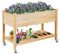 RELAX4LIFE Orto Rialzato da Esterno in Legno con Ripiano Portautensili e Ruote, Fioriera/Aiuola Rialzata da Giardino, Fioriera da Esterno per Piante, Fiori e Erba,120 x 59 x 84cm