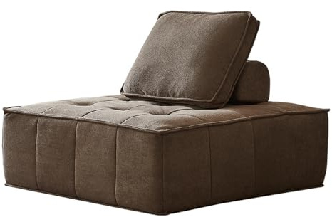 XL Superb Modulares Schaumstoffsofa in Einer Box, Kleines Bodensofa, Einzelsofa-Sessel und Faltbare Chaiselongue, Knochenloses Design, Ideal füR das Wohnzimmer, StrapazierfäHiger Flanell Brown