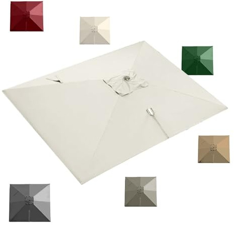 IMUNKT Rectangle Toile De Rechange 3x4m Parasol Déporté, Auvent De Rechange Pour Grand Parasol De Jardin 8 Baleines, Parasol Patio Tissu De Rechange UPF 50+(Beige,3x3m (10x10ft))