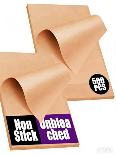 500Pcs Parchment Paper for Baking, 12x16 In Precut Parchment Paper Sheets, Heavy Duty Non-Stick Baking Paper, Half Sheet Baking Sheets for Baking Cookies, Cooking, Air Fryer, Oven - Unbleached