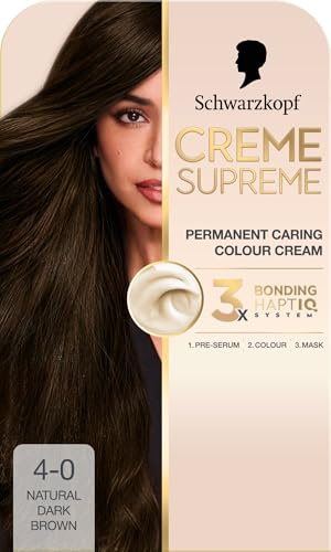 Schwarzkopf Creme Supreme Hair Dye, 4-0 Natural Dark Brown