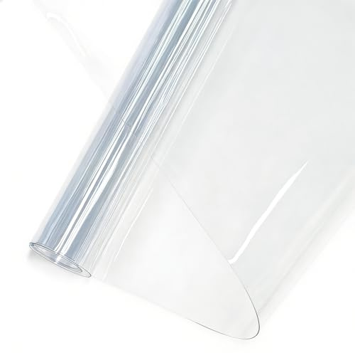 JERLITU Transparentes PVC-Vinyl 0,4mm Klar Folie 30x120cm für Nähen Taschen | Transparente PVC-Vinyl stoff, super klare Vinylgewebe Wasserdicht Kristallklar Rolle, für Taschen Handtaschen DIY Modezubehör