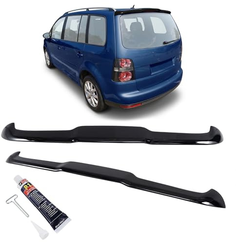 HERSTMOTO Dachspoiler, lackiert in Schwarz Hochglanz – Piano Black, passend für Volkswagen TOURAN I 1T 2003-2010, Flügel Hinten, Heckspoiler, Dach, Heckflügel, Spoiler, Dachspoiler